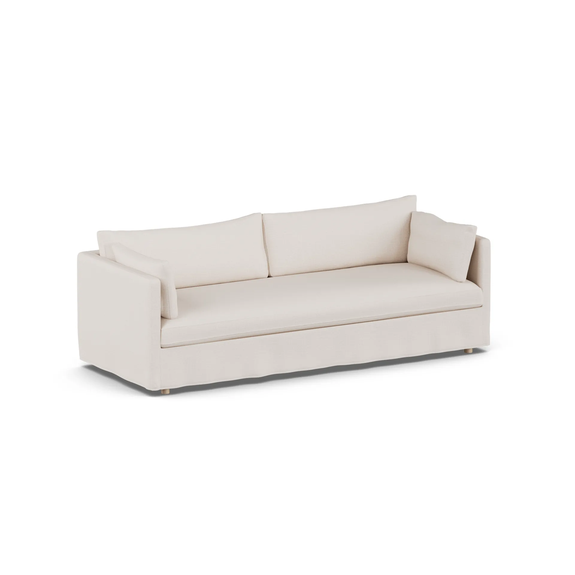 Sofá Linnevik, Same Off White 6671-carvalho branco oleado, 4 lugares, com saia 1898