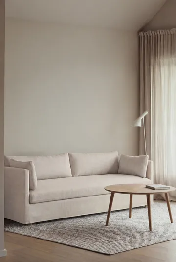 Sofá Linnevik - Same Off White 6671-carvalho branco oleado, 4 lugares, com saia - 1898