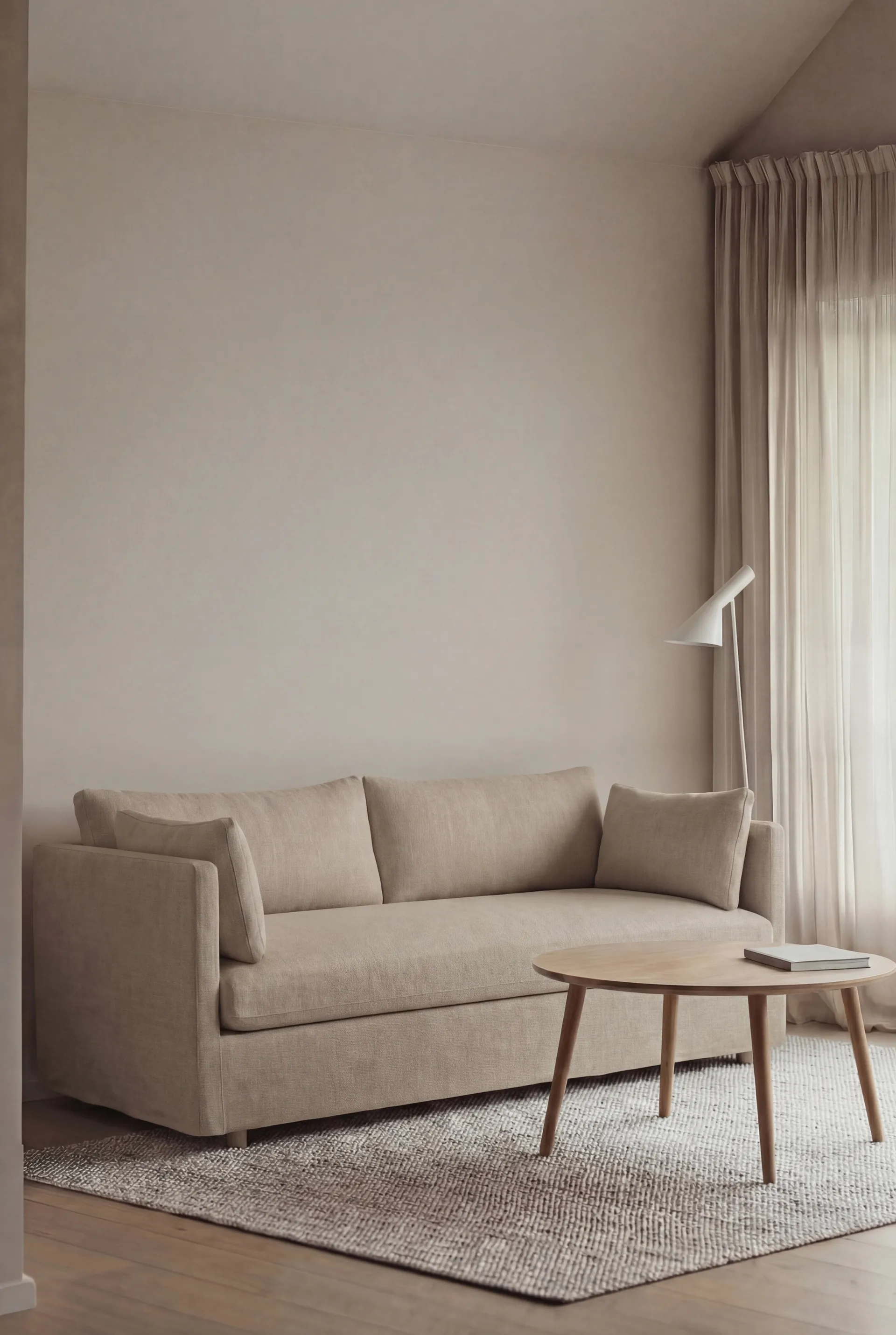 Sofá Linnevik, Same Sand 6672-carvalho branco oleado, 2 lugares, com saia 1898