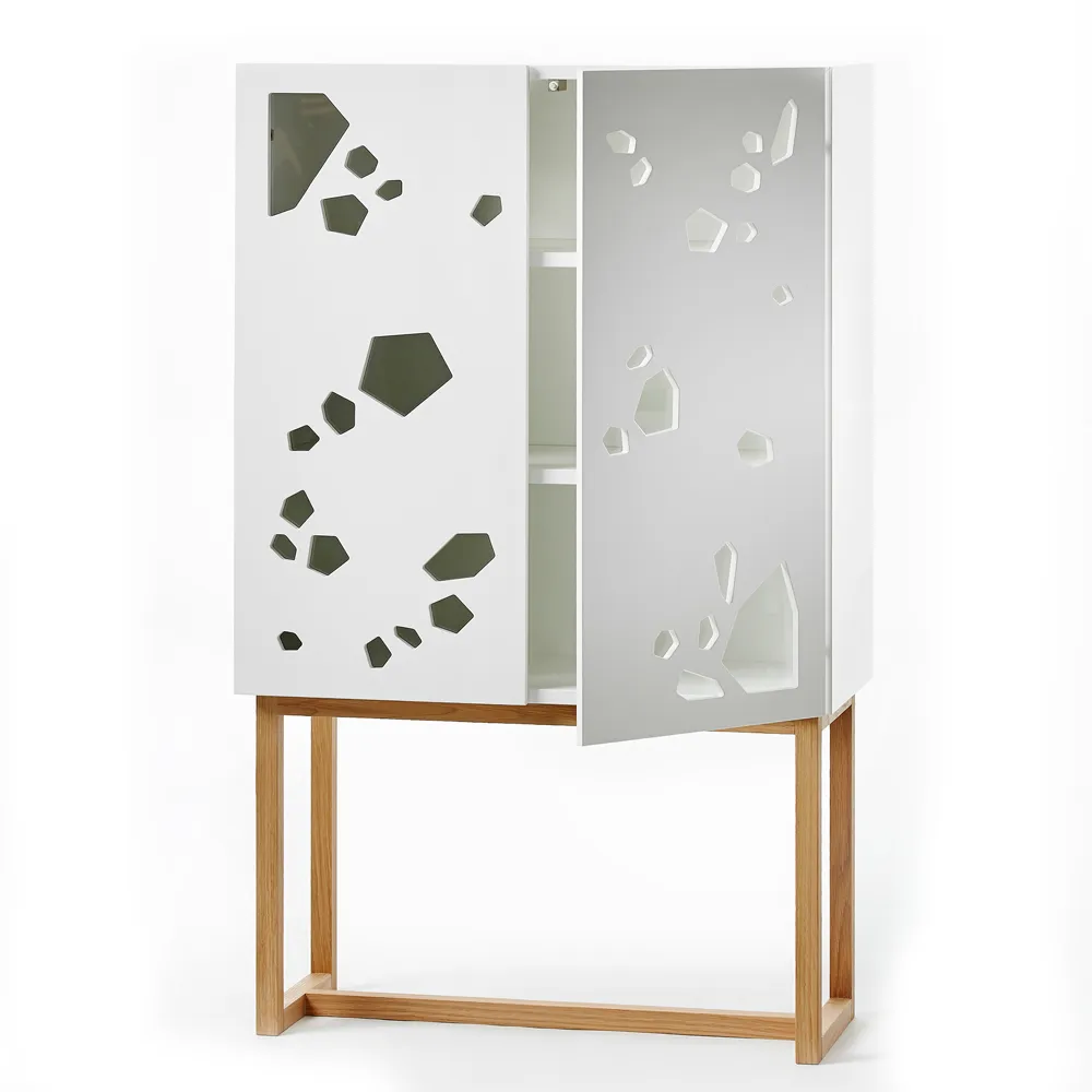 Armário Sneak peek, branco, Moldura da perna lacada branco A2