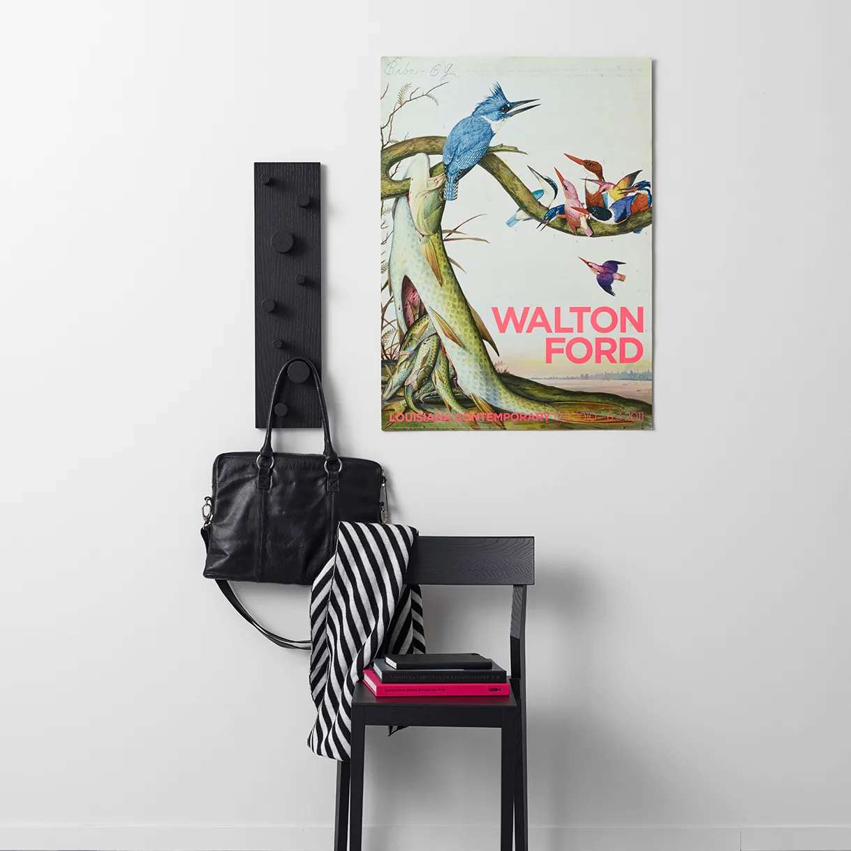 Cabide de casaco Fellow, Preto manchado carvalho-preto A2