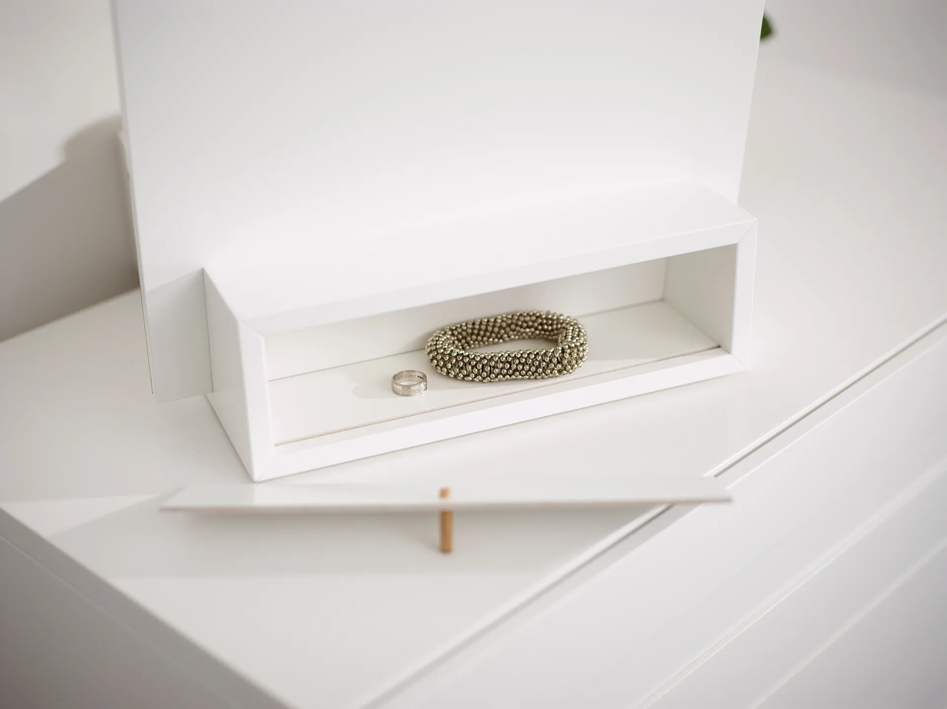 Me espelho de mesa com arrumação, Branco, 34x57x30 cm A2