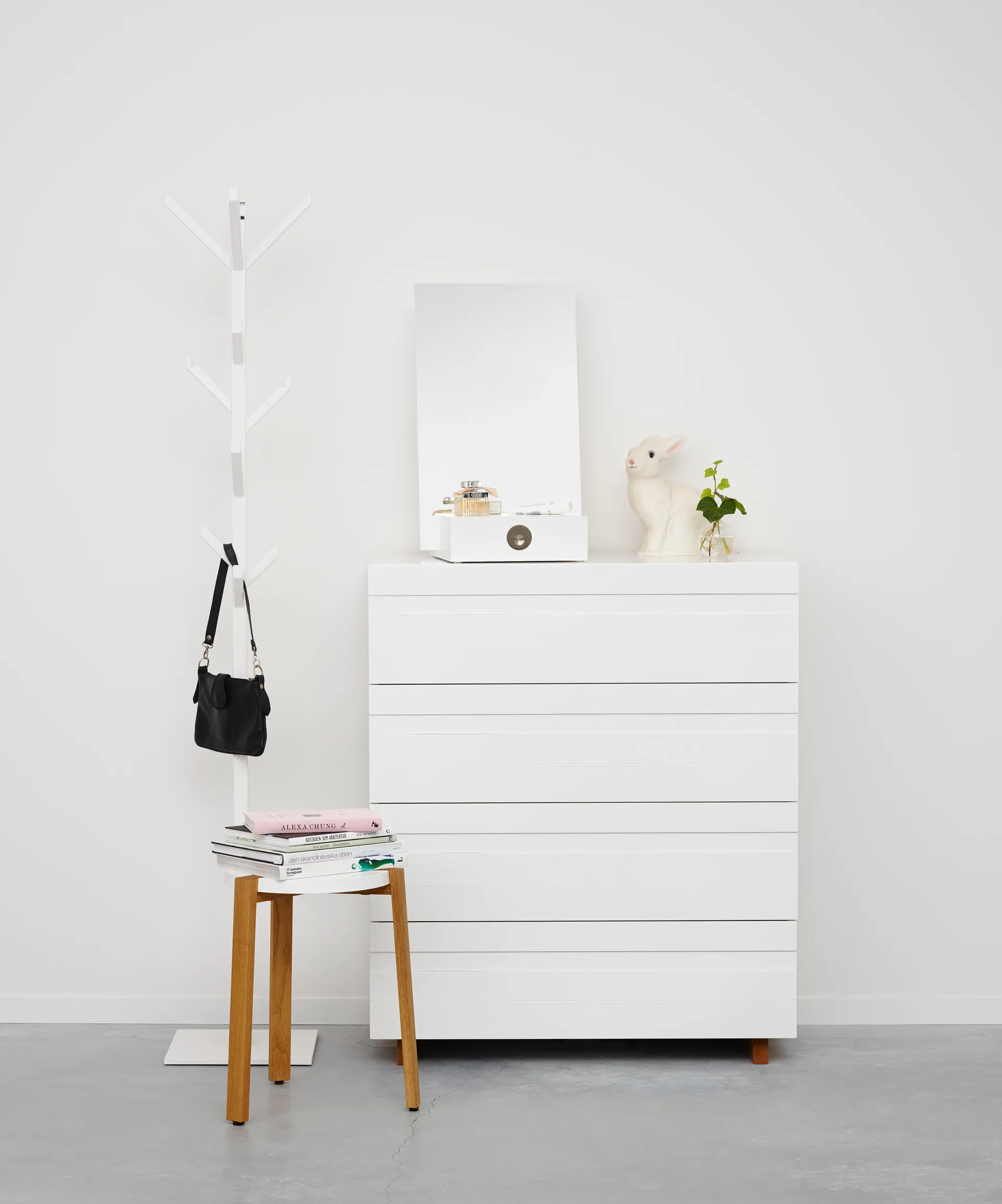 Me espelho de mesa com arrumação, Branco, 34x57x30 cm A2