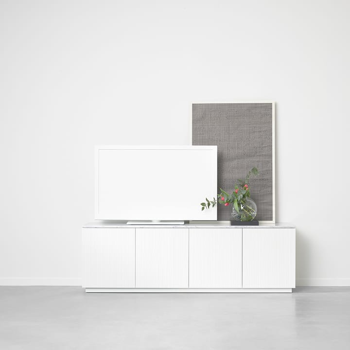 Mesa de apoio Beam , Cinzento claro, rodapé carvalho branco  A2