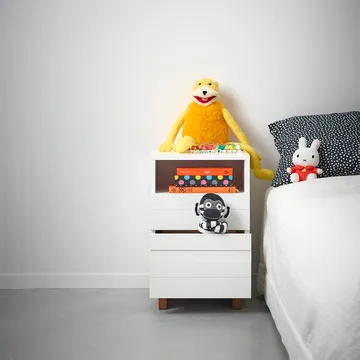 Mesa de cabeceira White - Pernas de carvalho - A2