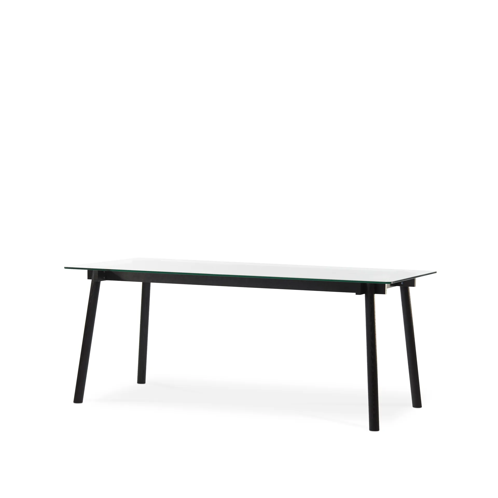 Mesa de jantar Corners, Carvalho manchado preto, vidro A2