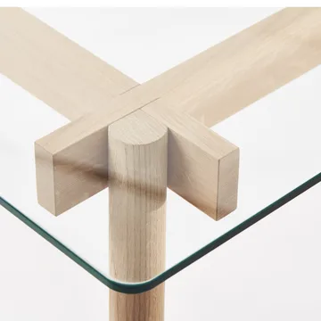 Mesa de jantar Corners - Cravalho verniz, vidro - A2