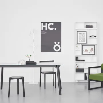 Mesa de jantar Corners - Cravalho verniz, vidro - A2