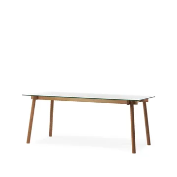 Mesa de jantar Corners - Cravalho verniz, vidro - A2