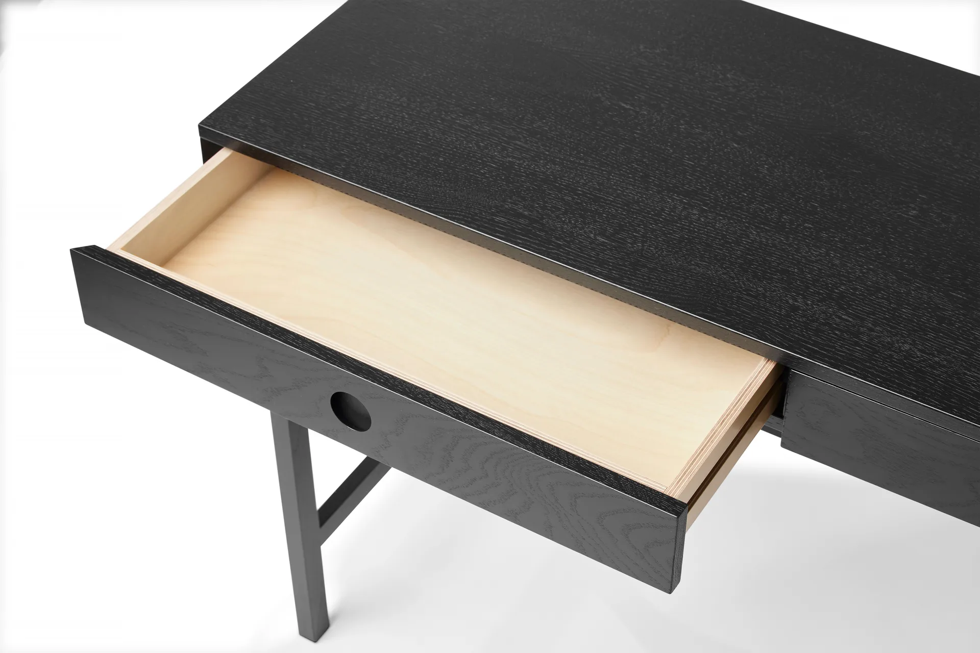 Mind secretária, Carvalho tingido de preto, 118x74x44 cm A2