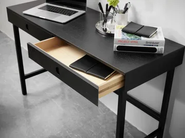 Mind secretária - Carvalho tingido de preto, 118x74x44 cm - A2