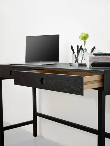 Mind secretária - Carvalho tingido de preto, 118x74x44 cm - A2