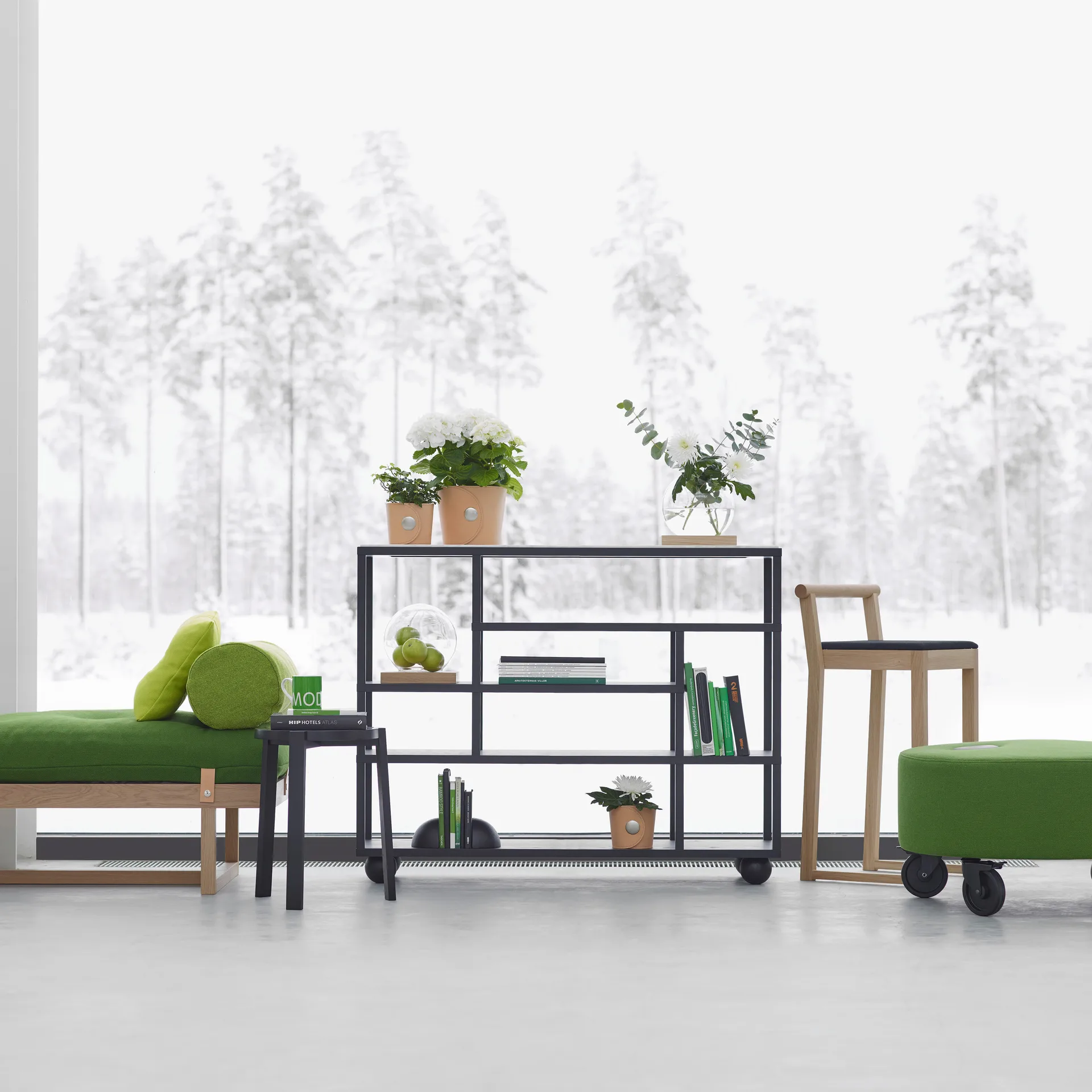 Prateleira show, Preto manchado carvalho-preto A2