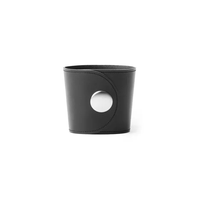 Vaso Hug - Couro Tärnsjö preto, Ø12x14 cm - A2