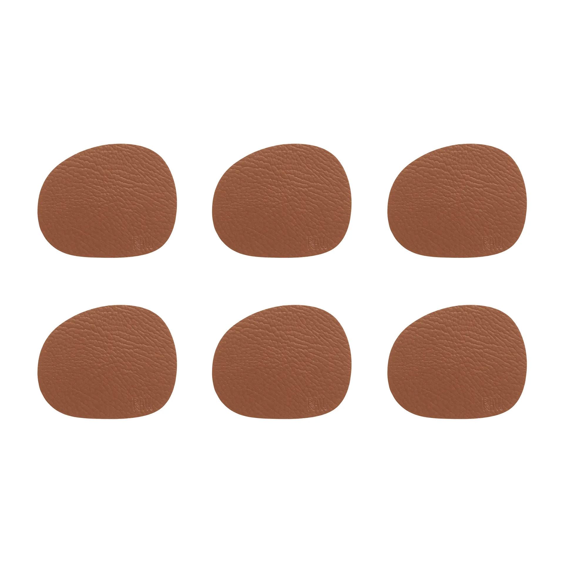 Base para copos em pele Raw, 6 un., Cinnamon brown (marrom) Aida