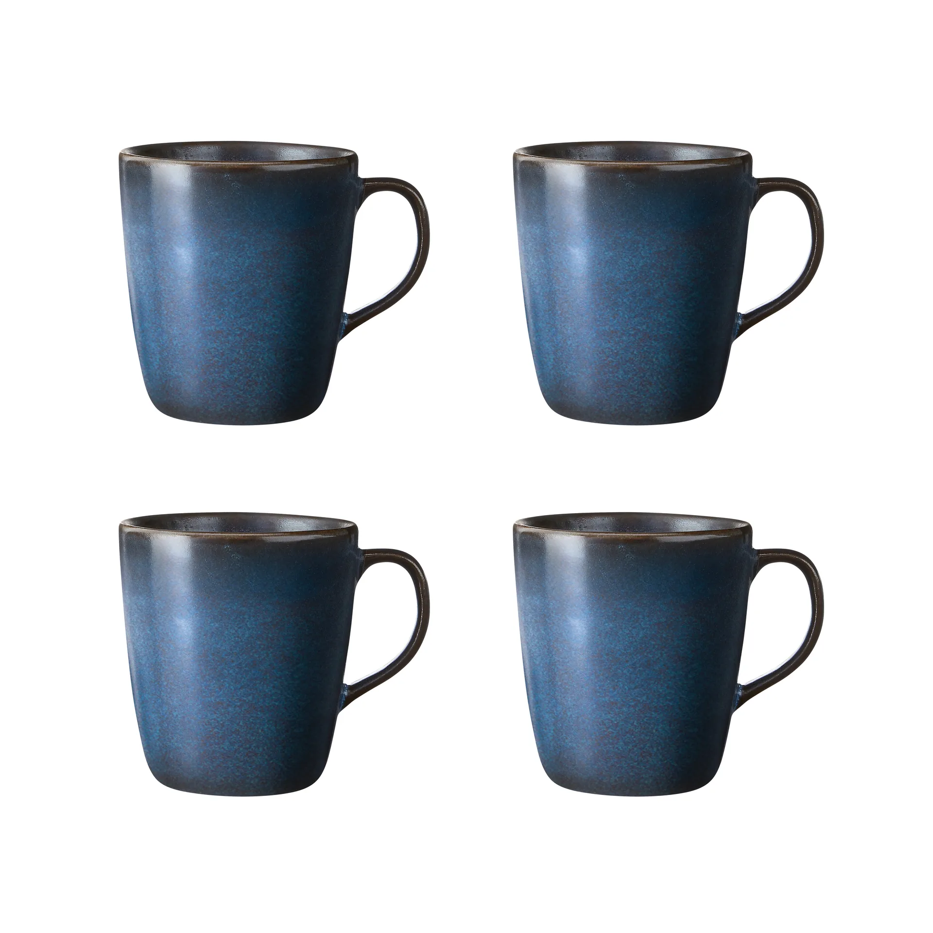 Caneca com asa Raw 35 cl, 4 un., azul meia-noite Aida
