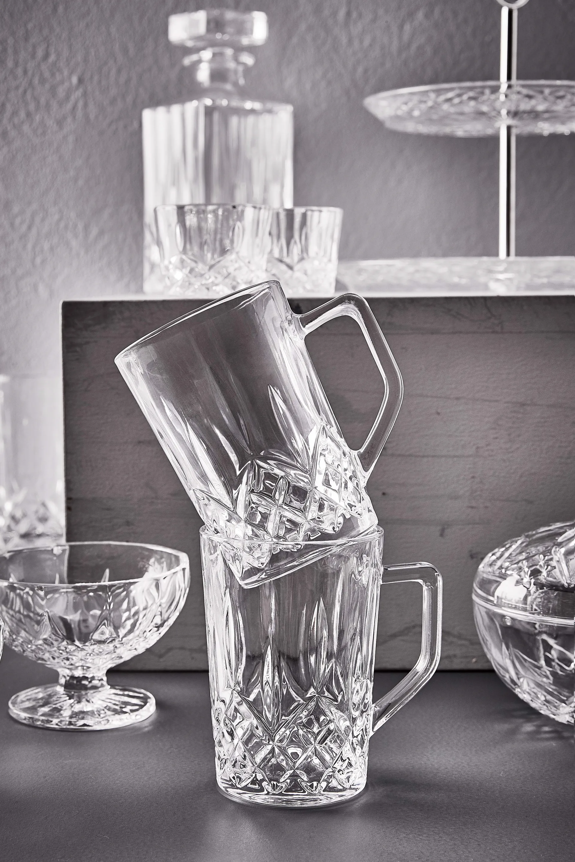 Copo de café com pega Harvey 27,5 cl 4 un., Clear Aida