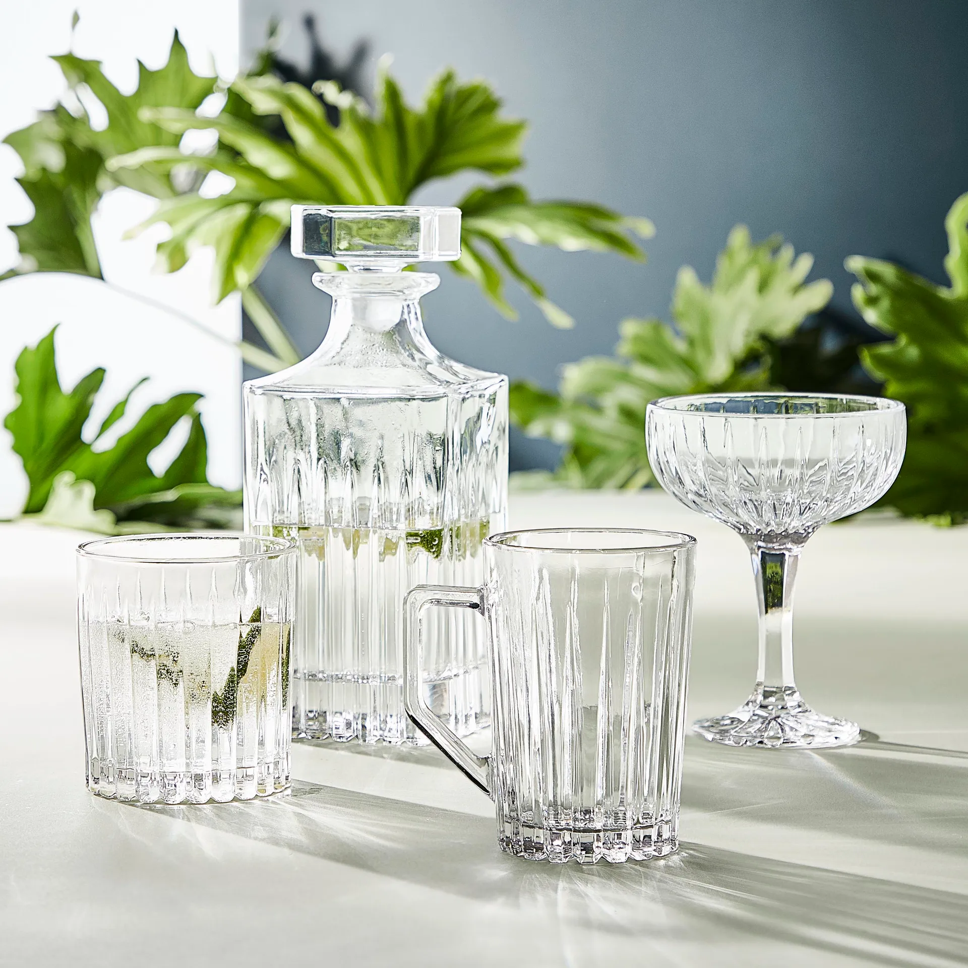 Copo de champanhe Relief, 4 un., Clear Aida