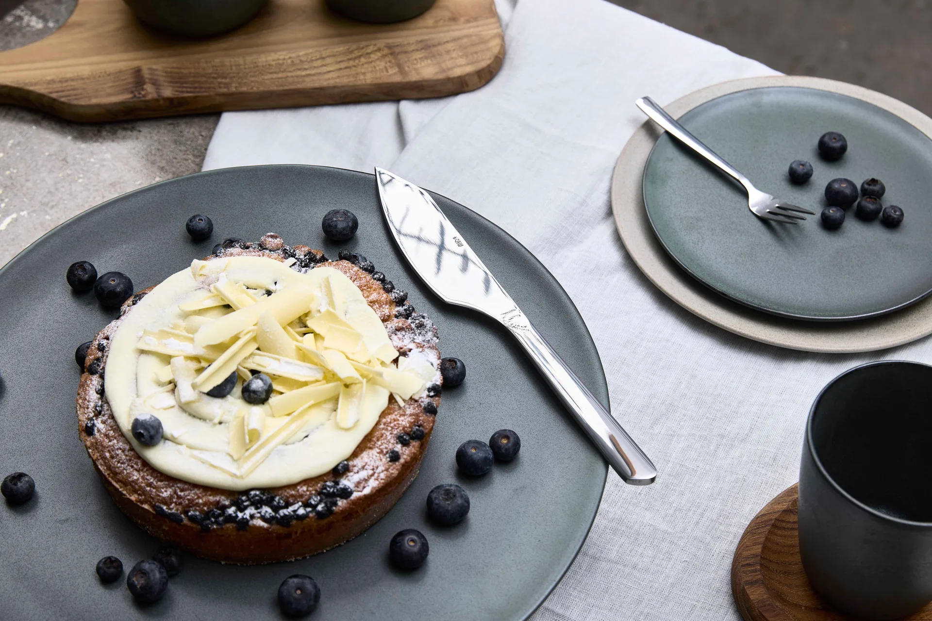 Faca de bolo Raw, Aço brilhante Aida