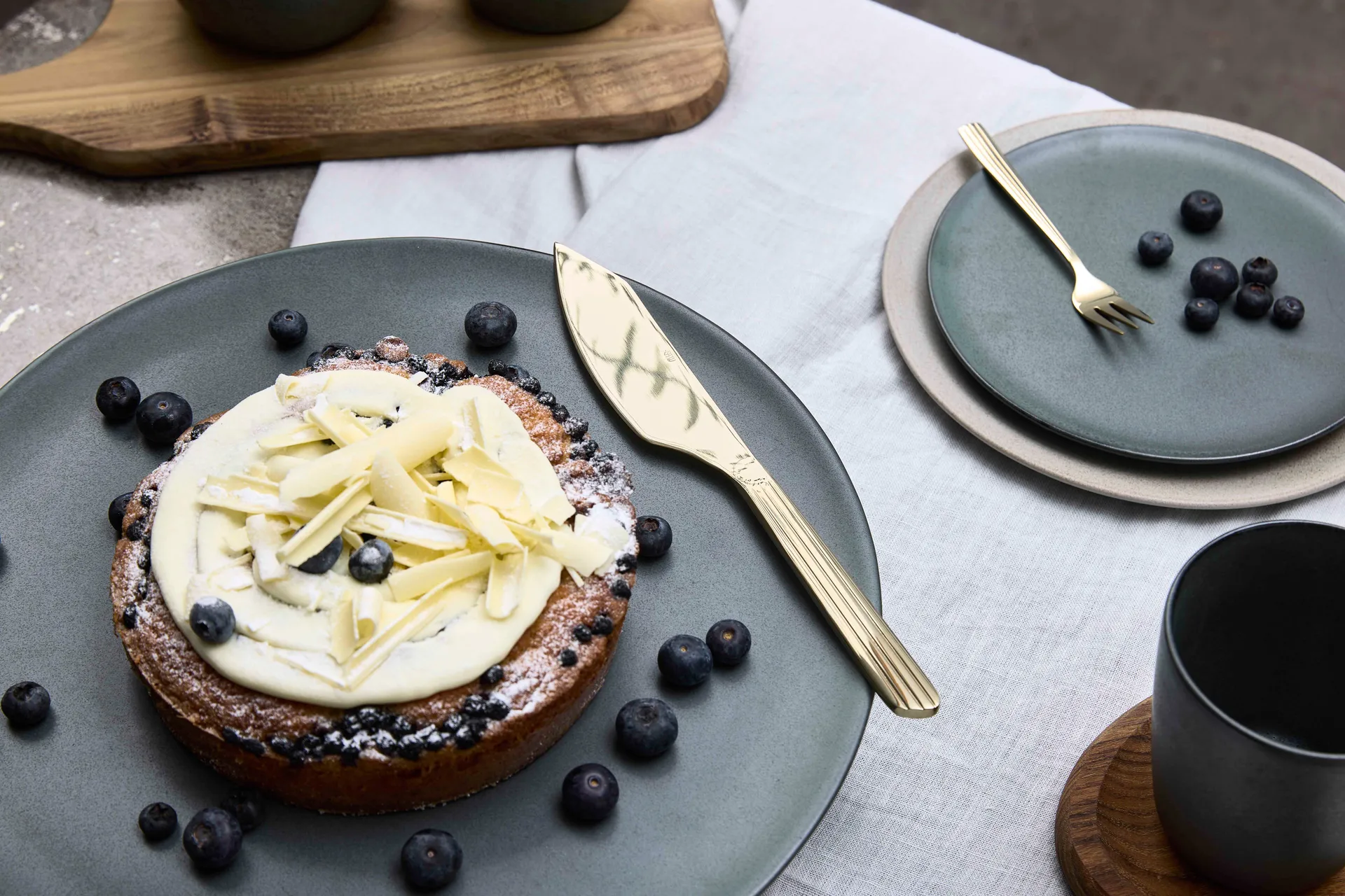 Faca de bolo Raw, Champagne-dourado Aida