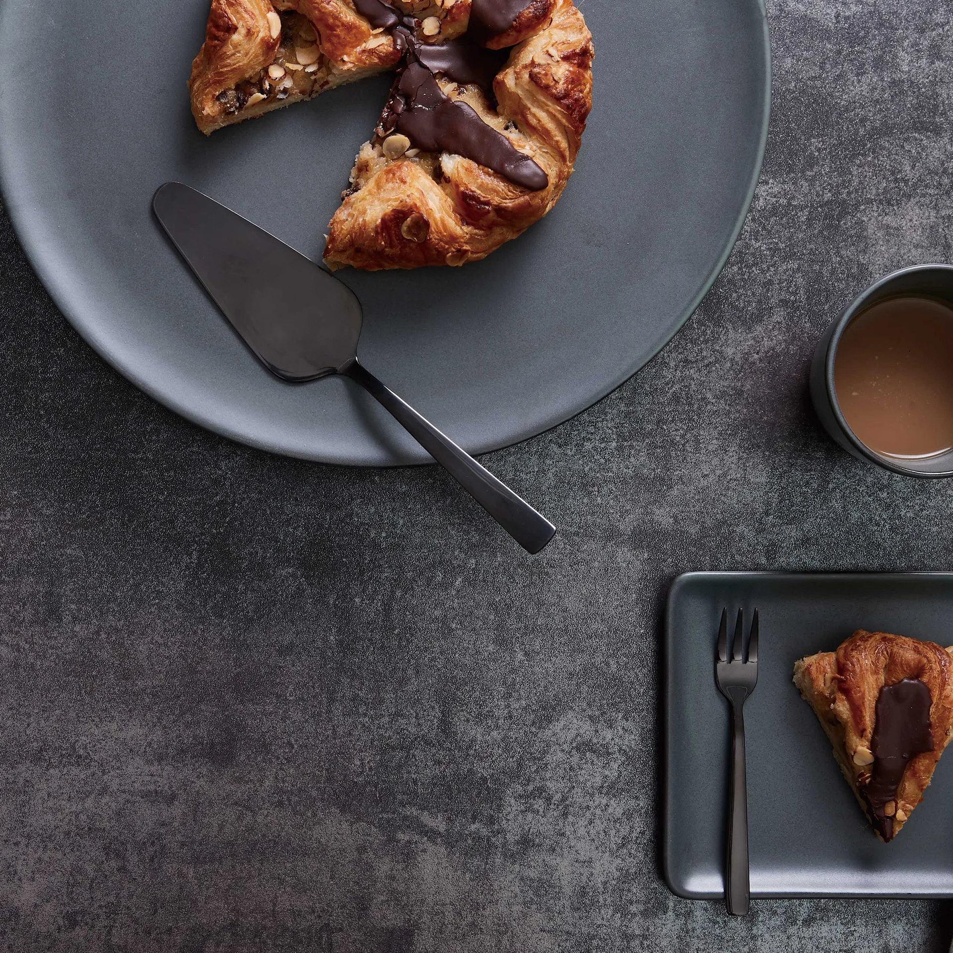 Garfo de bolo Raw, 4 un., preto Aida