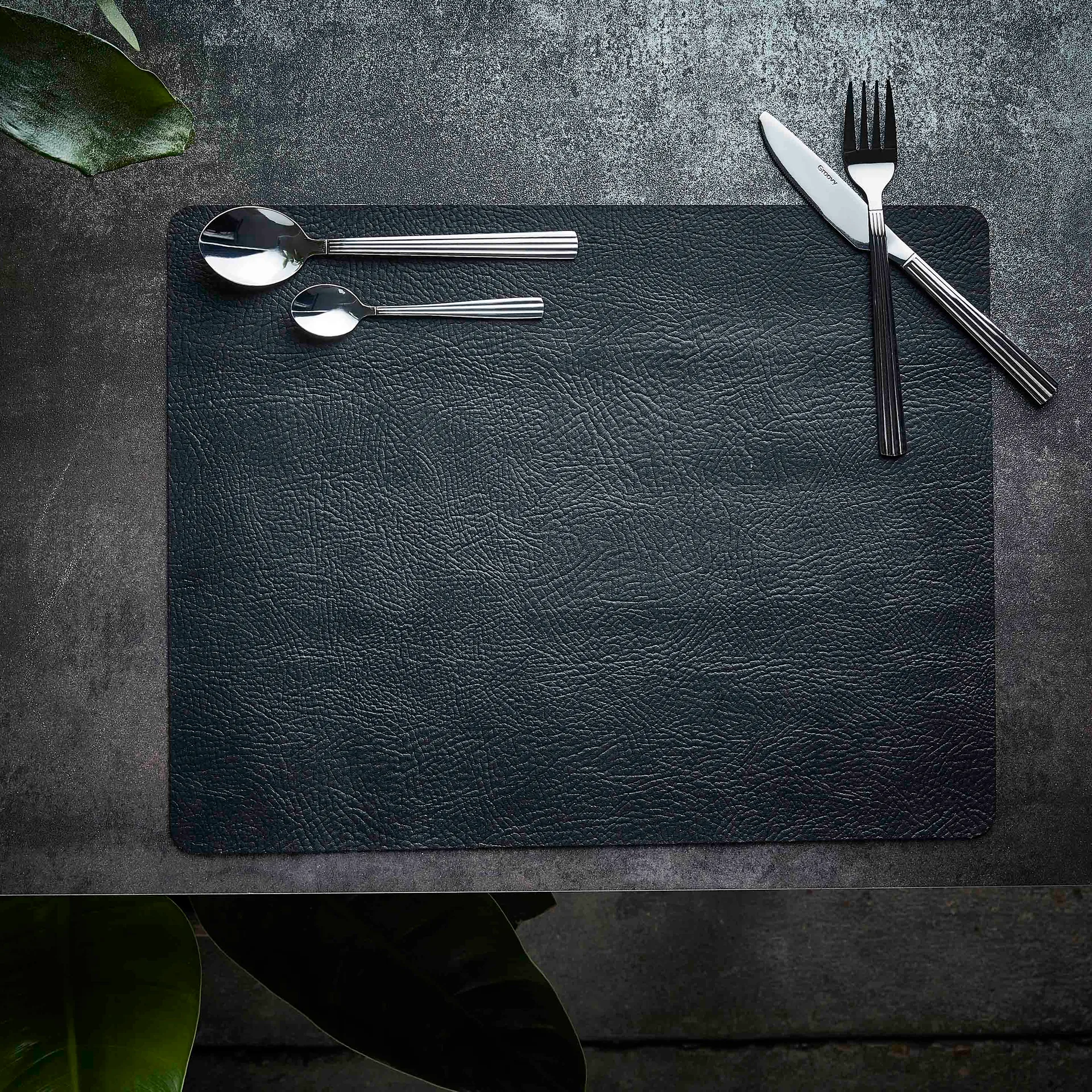 Individual de mesa Quadro 35x45 cm, preto Aida