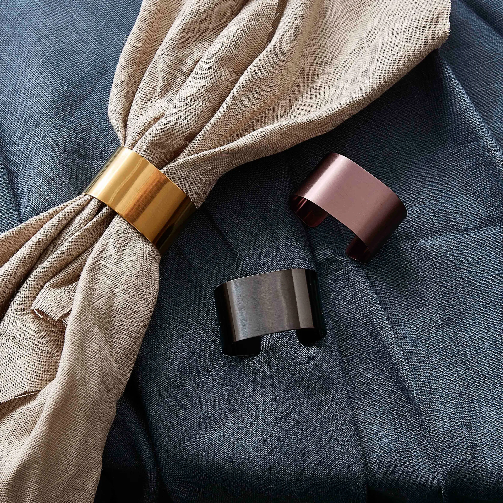 Porta guardanapos Raw, 4 un., Dourado Aida