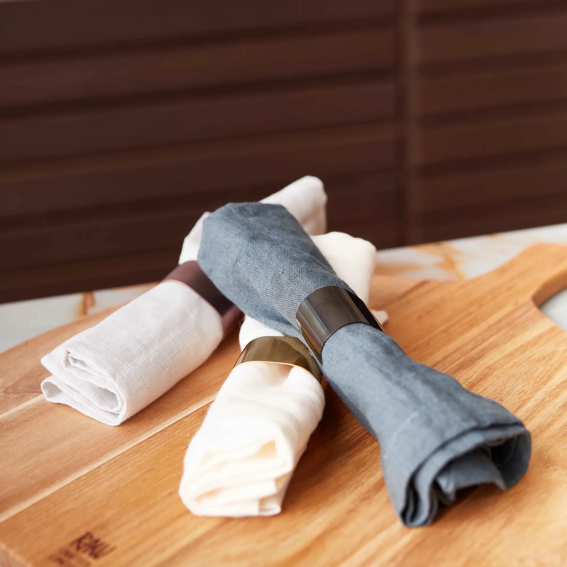 Porta guardanapos Raw, 4 un., Dourado Aida