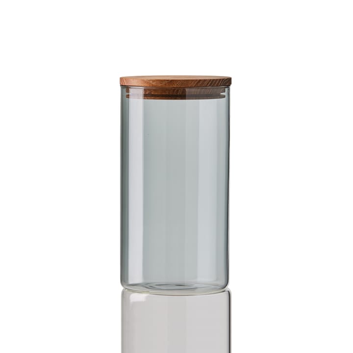 Recipiente de vidro com tampa de madeira Raw - médio - Aida