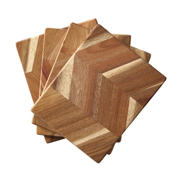 Tábua de cortar espinha de peixe 12x15 cm 4 unidades - Acácia - Aida