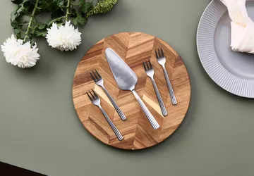 Talheres de bolo Groovy  5 peças - Aço inoxidável - Aida