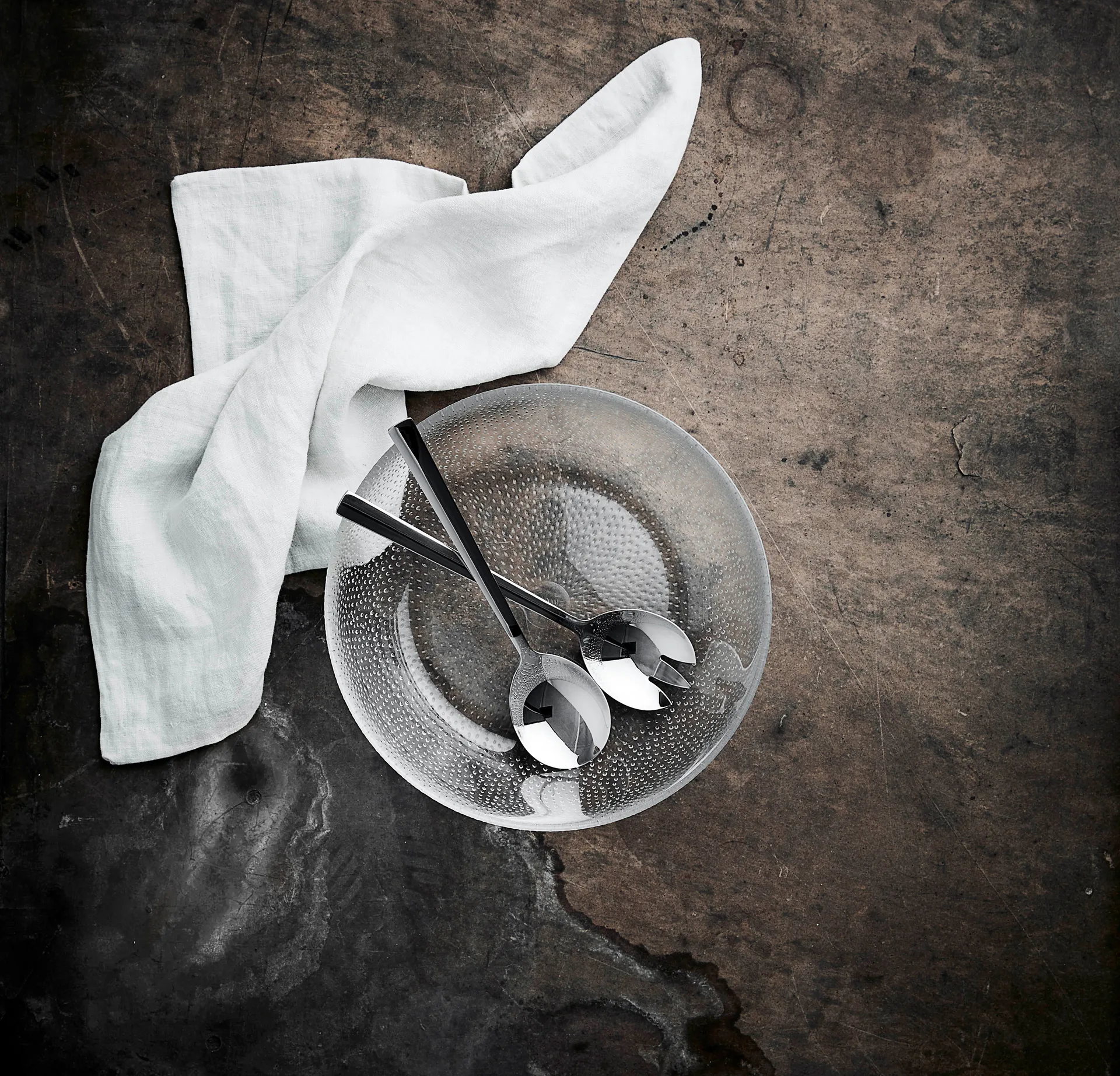 Talheres de salada Raw, 2 peças, Aço inoxidável polido Aida