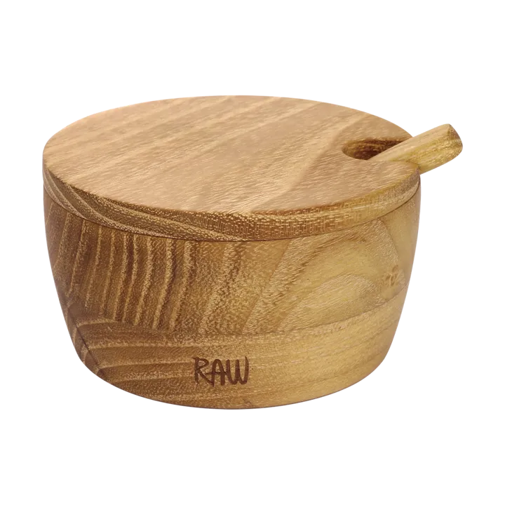 Tigela para sal Raw incl. colher e tampa - Teca - Aida