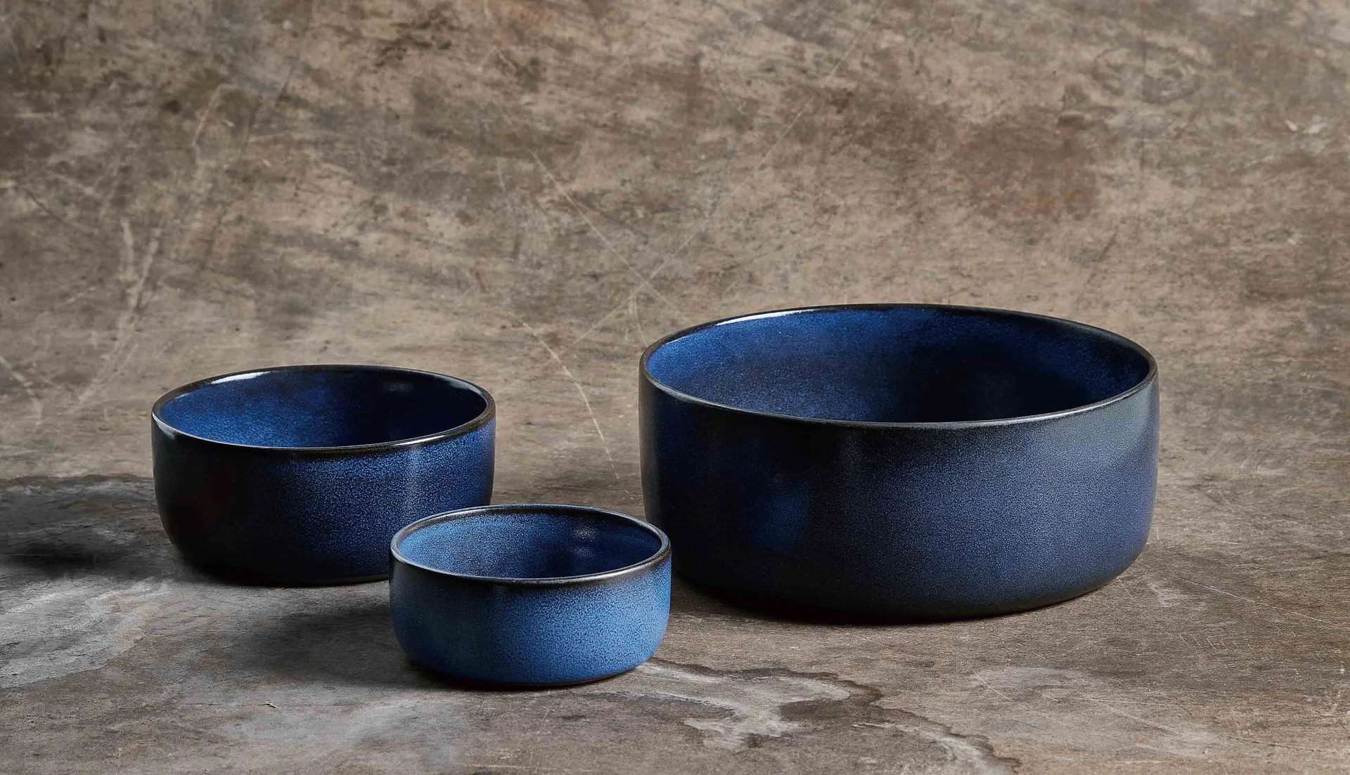 Tigela Raw, 3 un., Midnight blue Aida