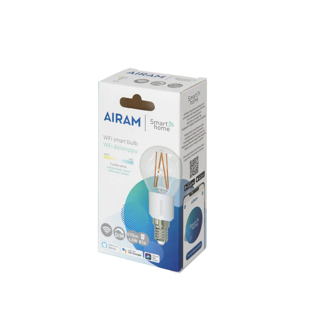 Fonte Smart Home Filament LED Globo Airam, Claro e14, 5w Airam