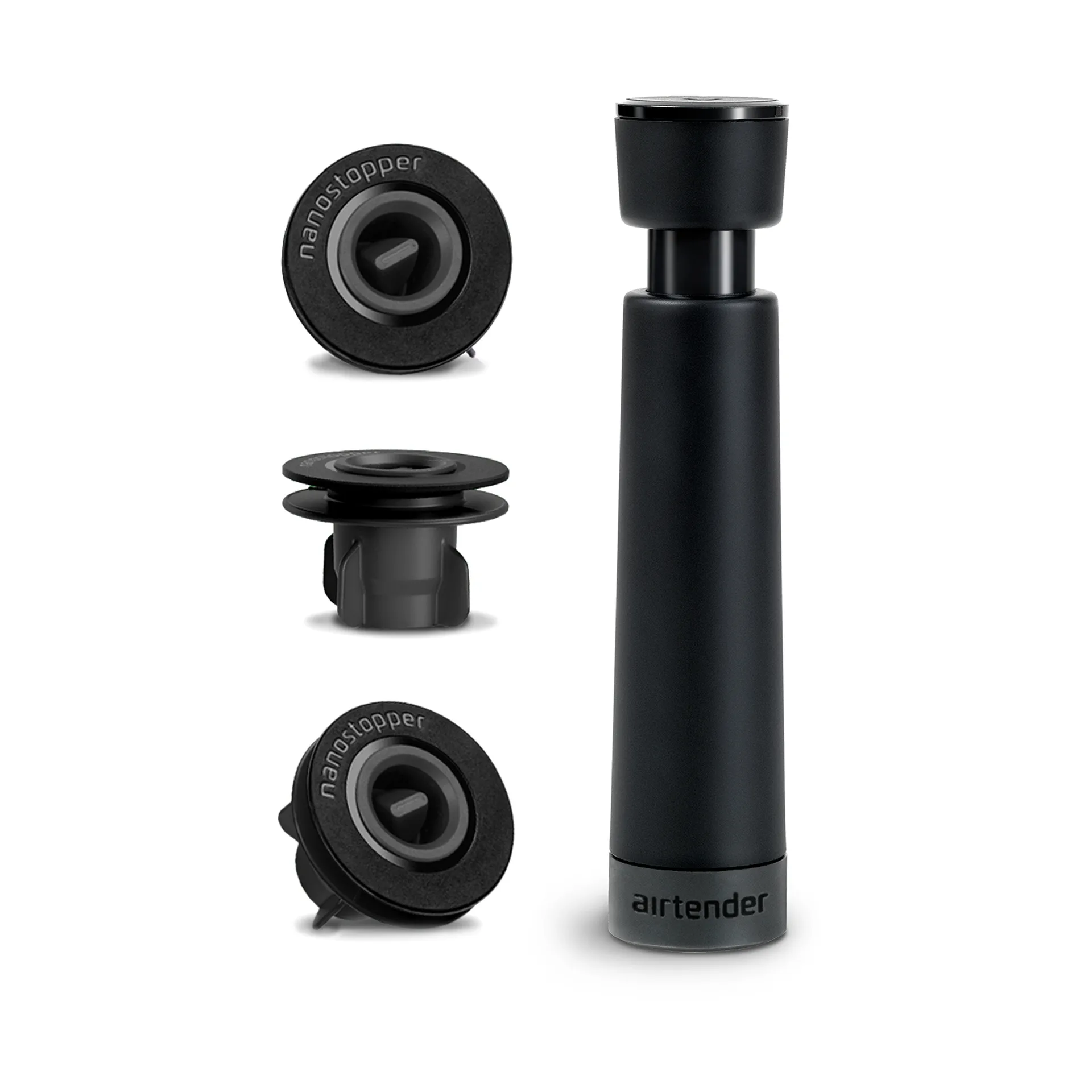 Airtender - bomba de vácuo de vinho, 3 un- de stoppers Airtender