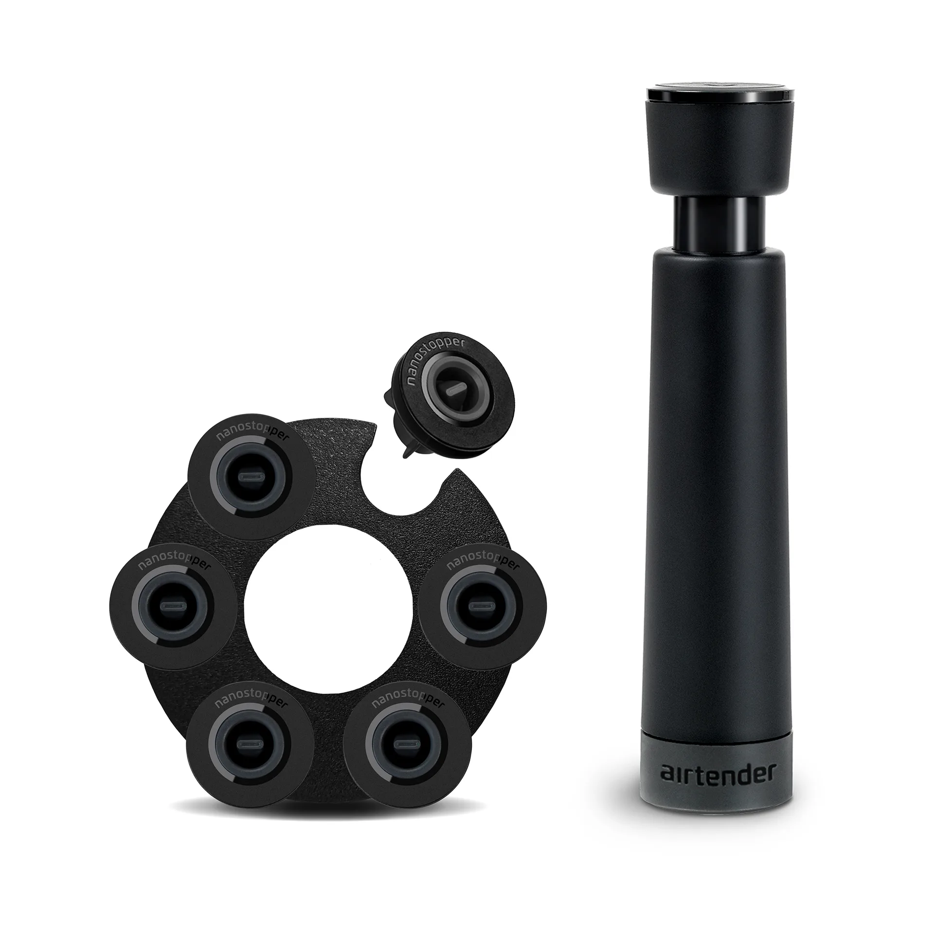 Airtender - Selador a vácuo para vinho em caixa de presente, 6 un.s de stoppers Airtender