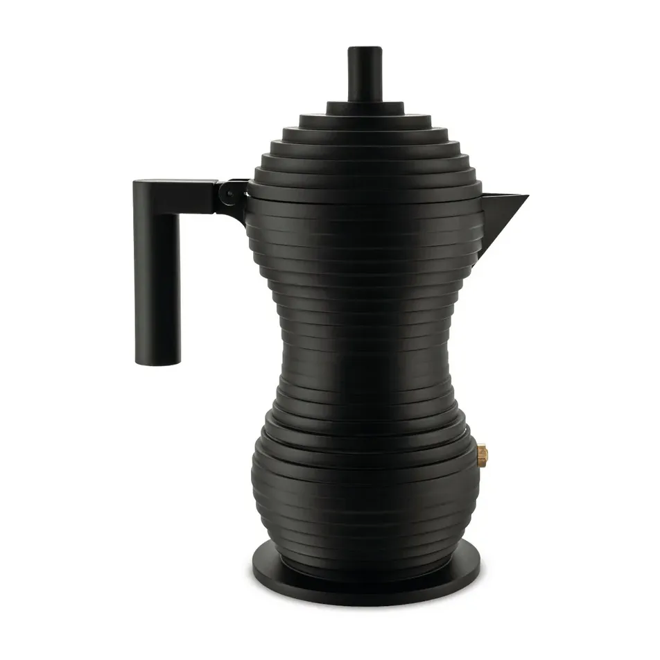 Espresso Maker Preto Pulcina, 15 cl, 3 xícaras Alessi