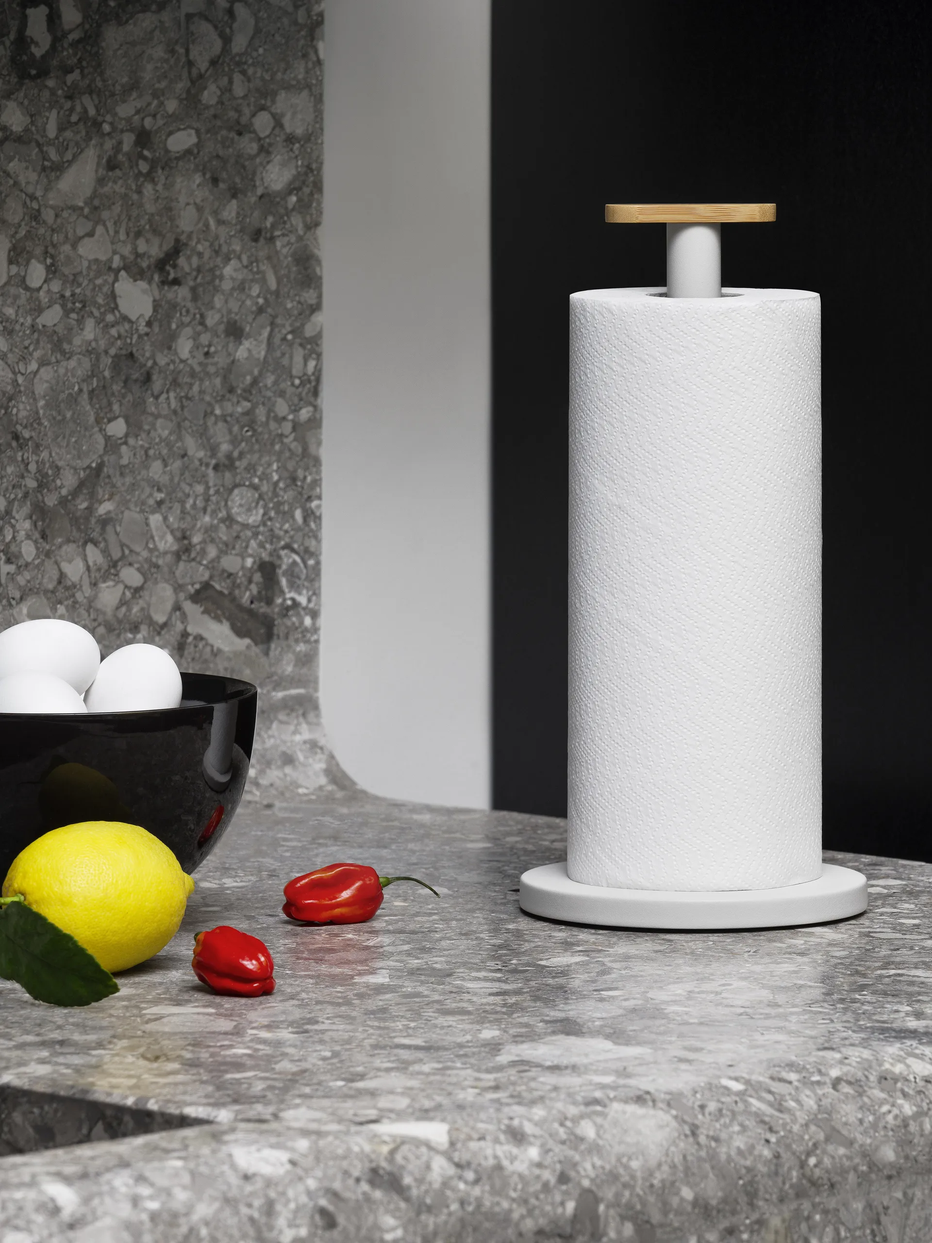 Mattina suporte para toalha de papel, Cinza quente Alessi