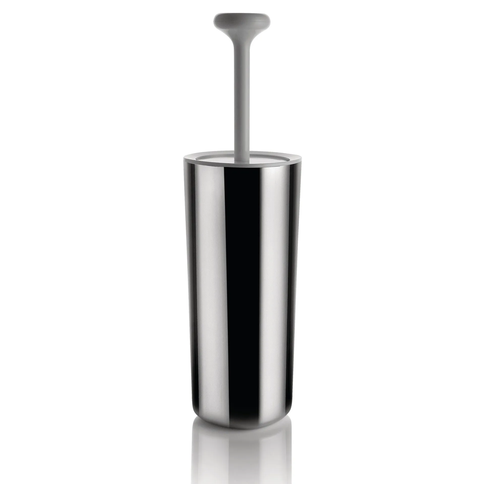 Piaçaba Birillo, branco-aço inoxidável Alessi