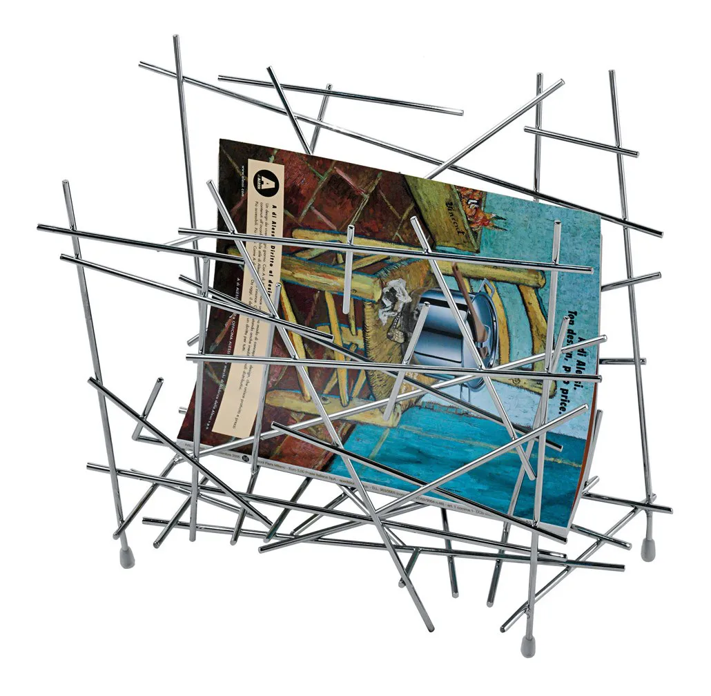 Porta-revistas Blow up, aço inoxidável Alessi