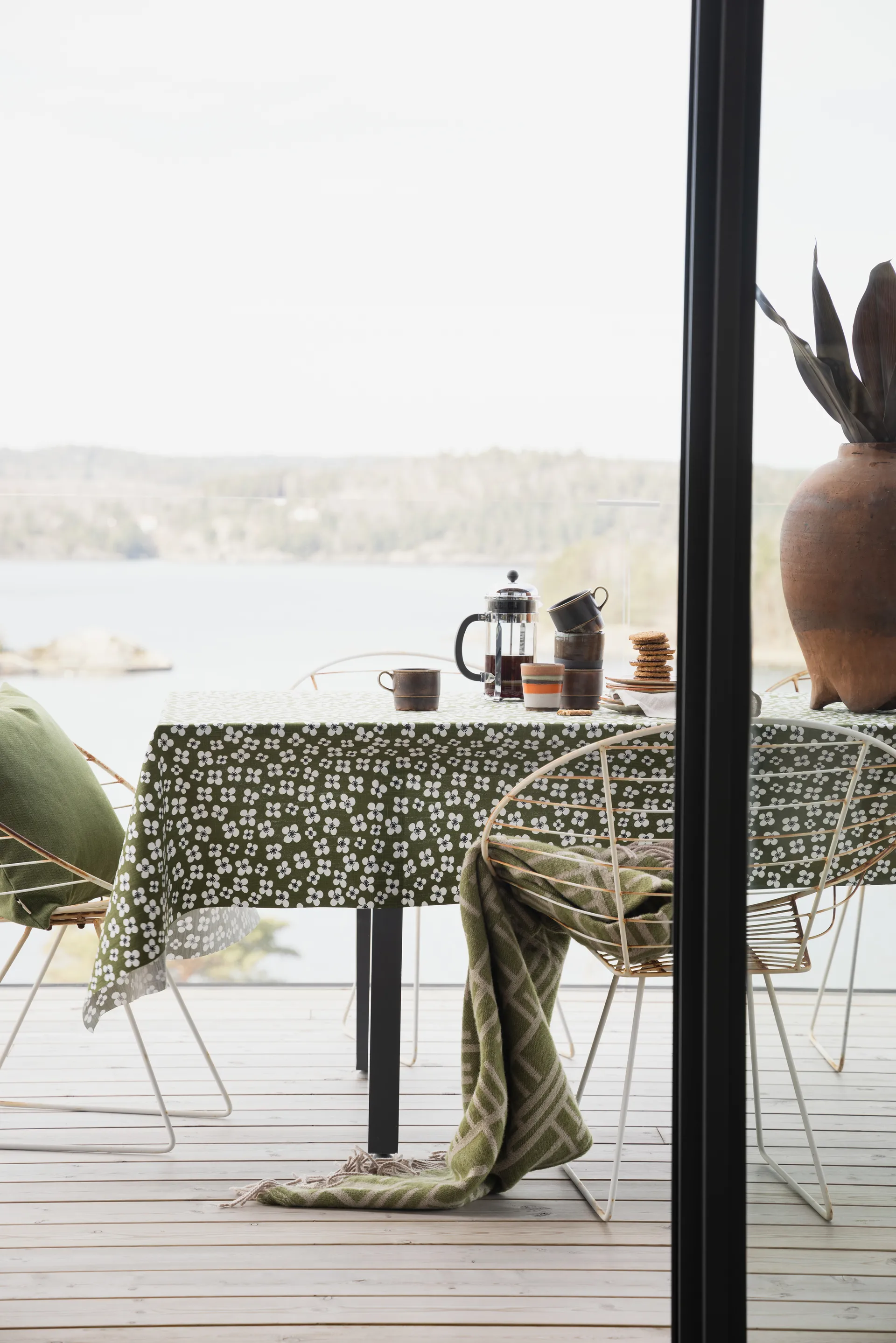 Belle Amie toalha encerada por metro, Verde escuro Almedahls