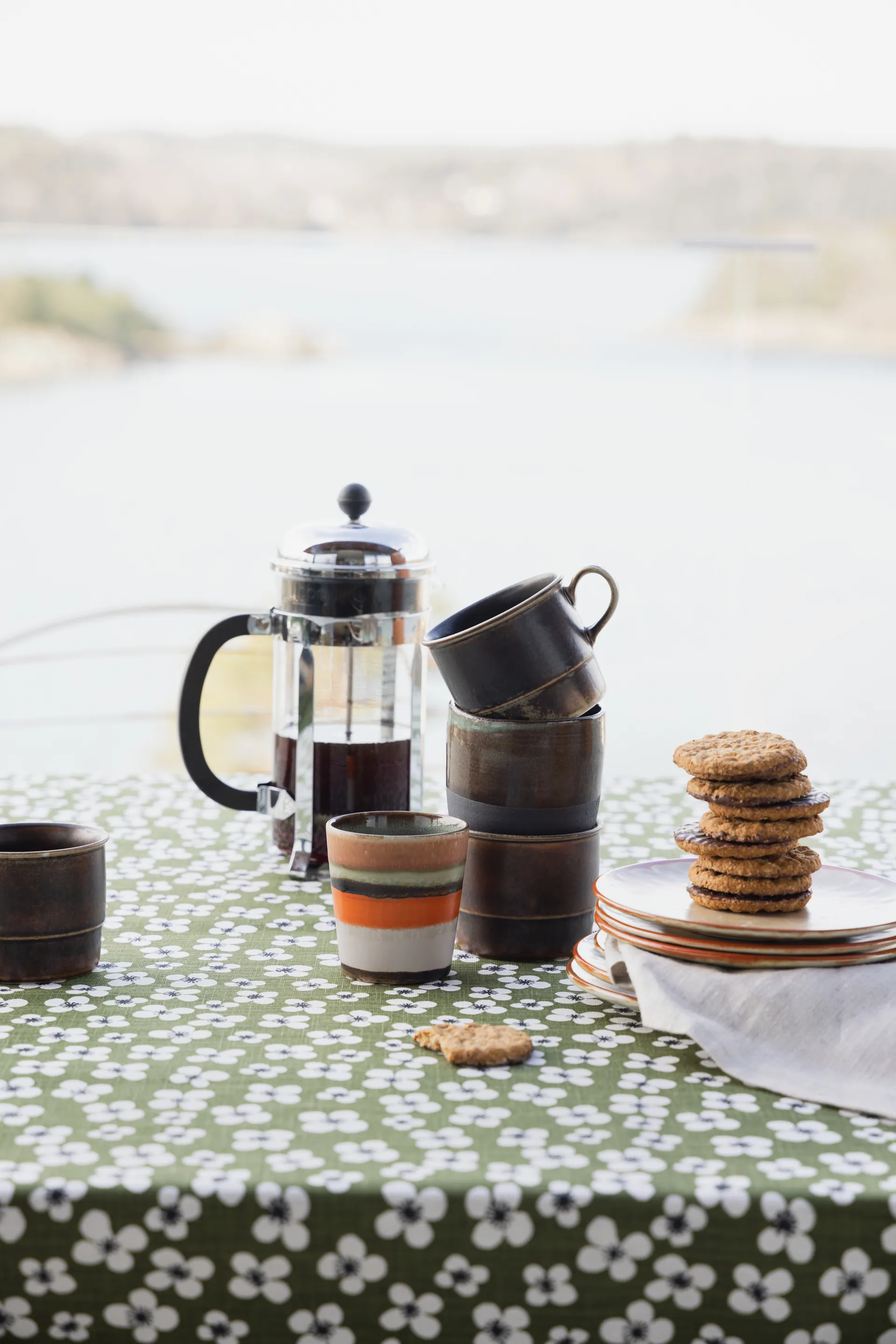 Belle Amie toalha encerada por metro, Verde escuro Almedahls
