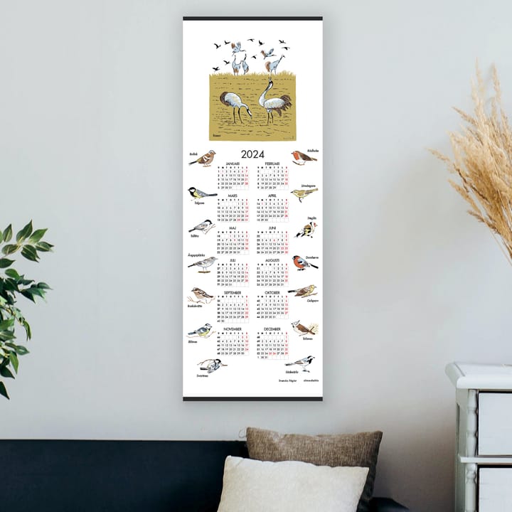 Calendário 2024 Pássaros suecos, 35x90 cm  Almedahls