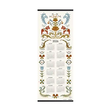Dalahäst calendário 2026 - 35x90 cm - Almedahls
