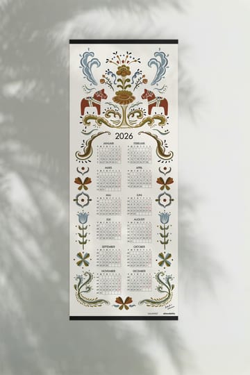 Dalahäst calendário 2026 - 35x90 cm - Almedahls