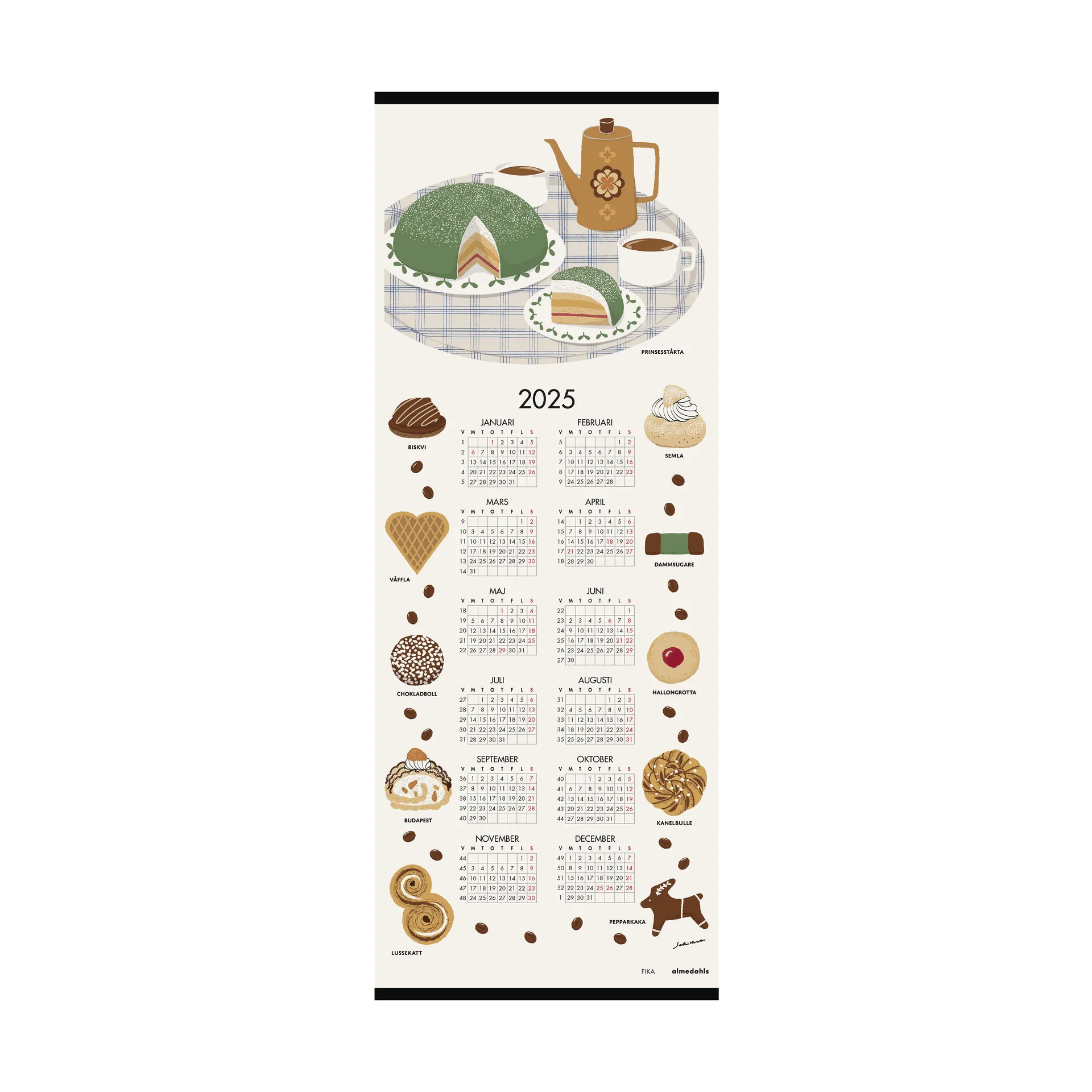 Fika Calendário 2025, 35x90 cm Almedahls