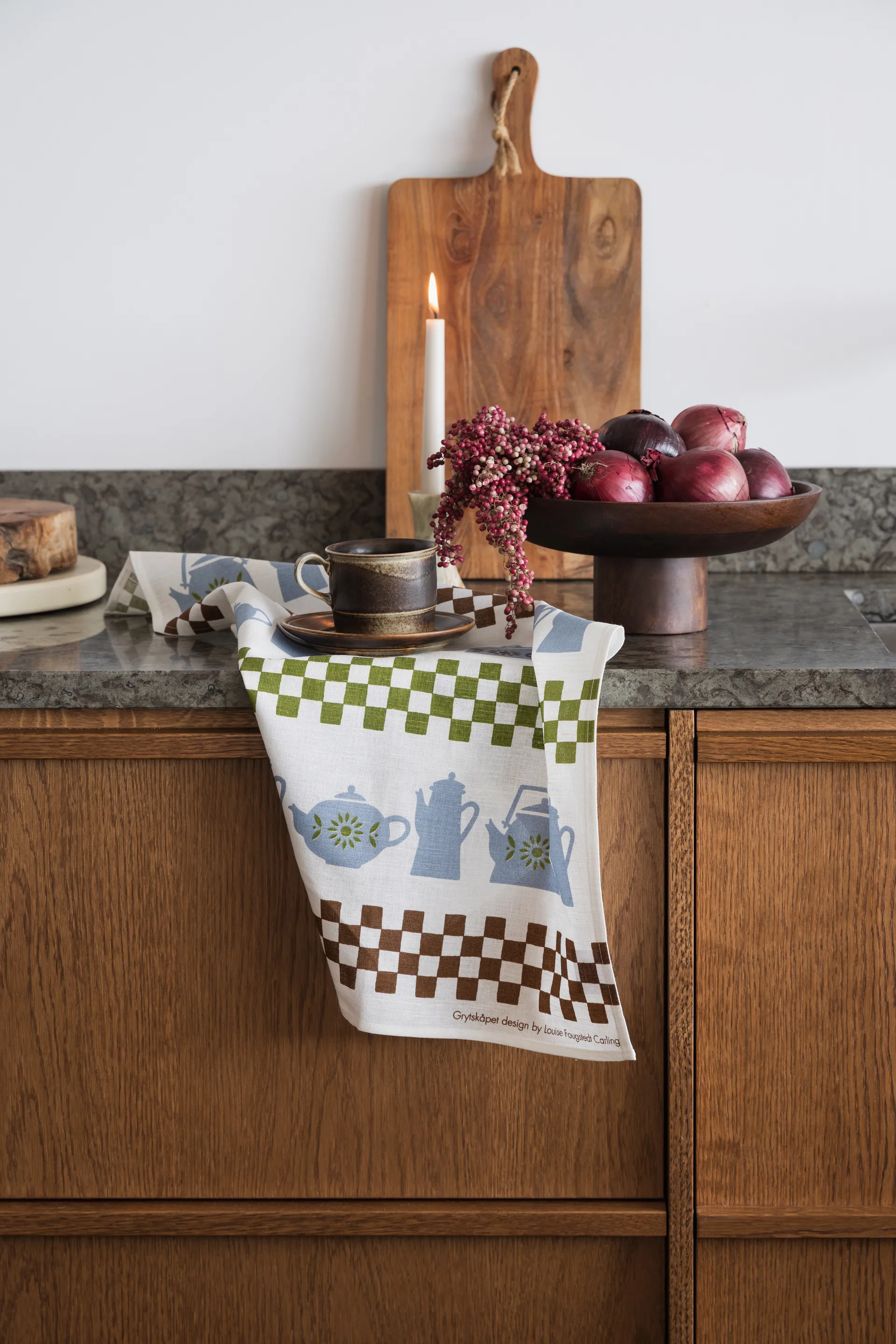 Grytskåpet toalha de cozinha 47x70 cm, Multi-azul-verde Almedahls