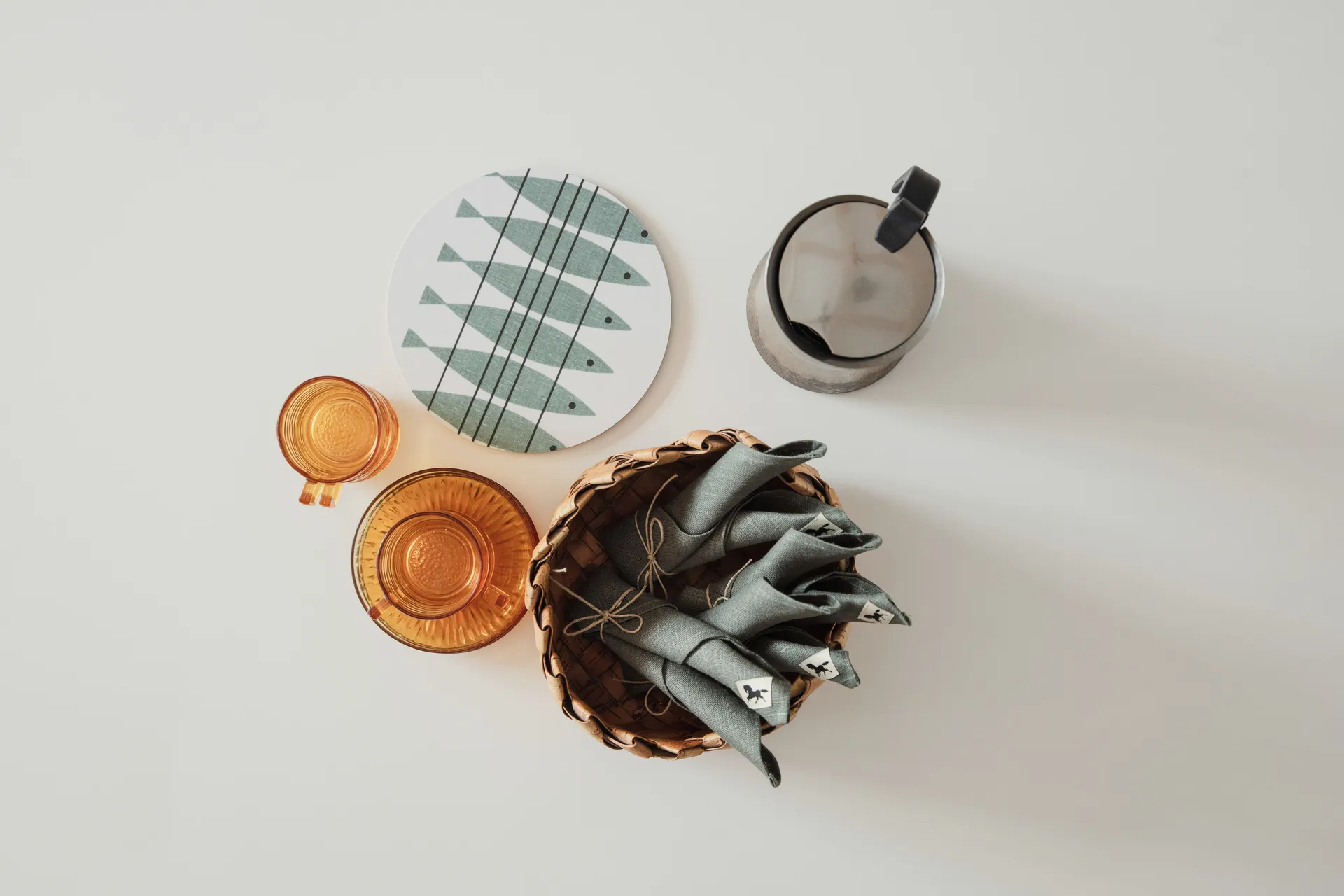 Guardanapo linho 32x32 cm 2 un., Verde Almedahls