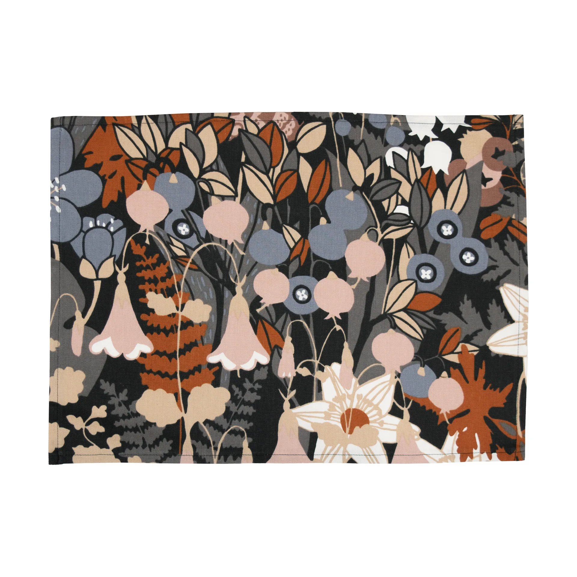 Individual Floresta 34x45 cm 2-unidades, azul-castanho  Almedahls